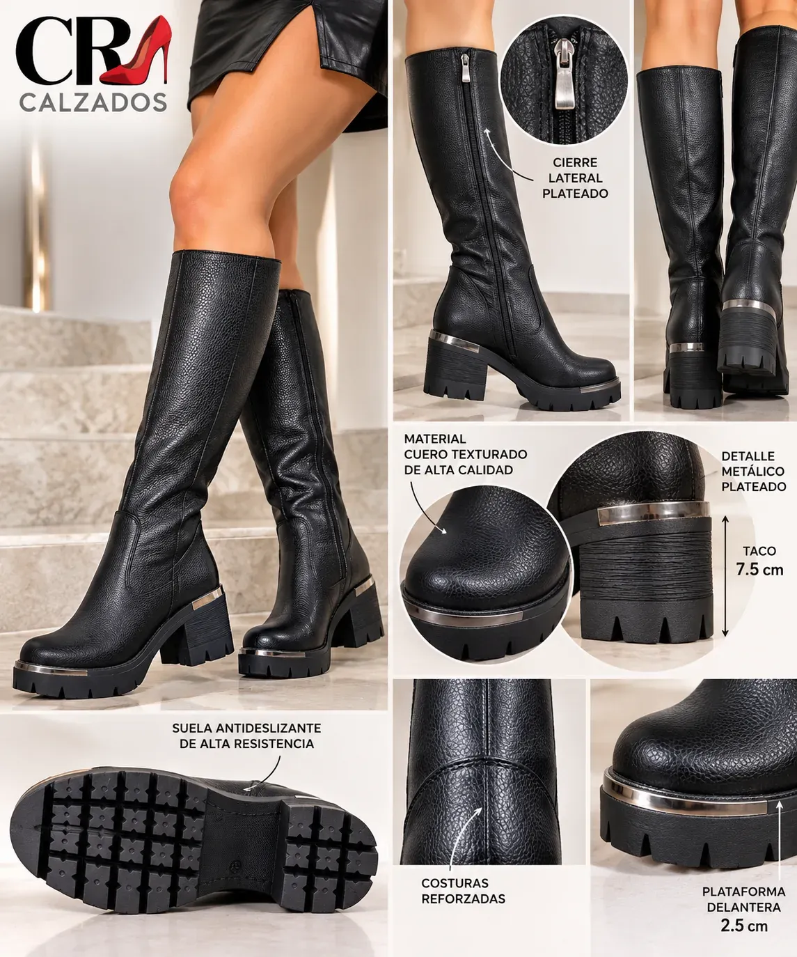 bota filo plateado