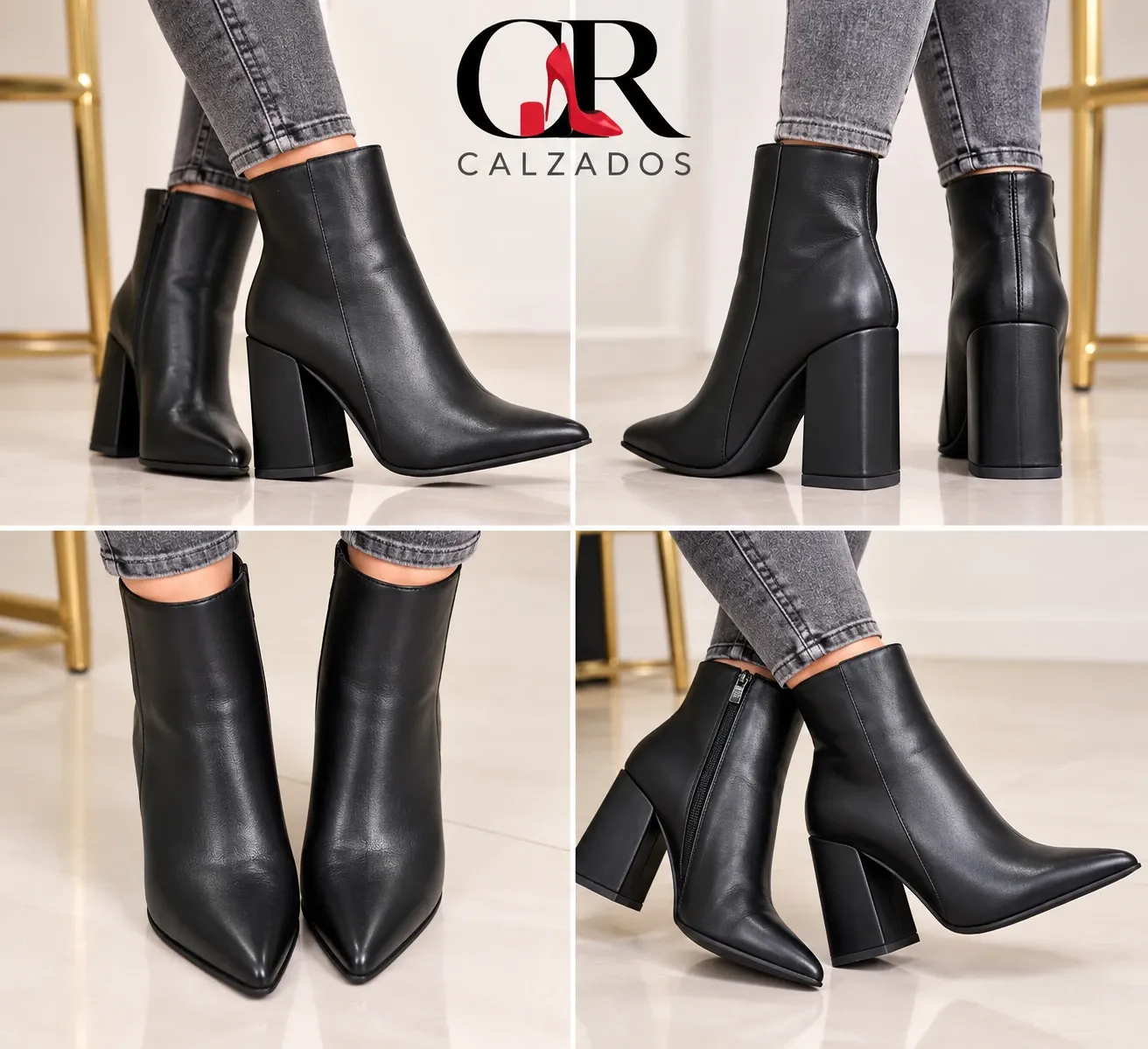 Botin cuero lisa